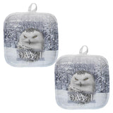Always Be Yourself Unless Snowy Winter Owl All Over Pot Holder (Set of 2)