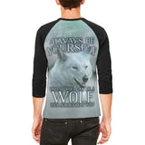 Always Be Yourself Unless White Wolf Mens Raglan T Shirt