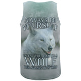 Always Be Yourself Unless White Wolf All Over Mens Tank Top
