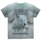 Always Be Yourself Unless White Wolf All Over Youth T Shirt