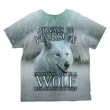 Always Be Yourself Unless White Wolf All Over Toddler T Shirt