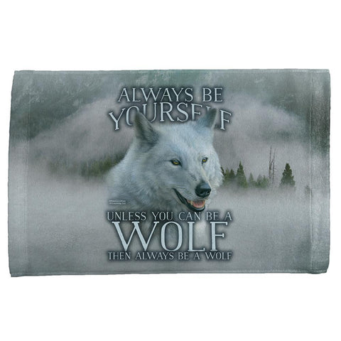 Always Be Yourself Unless White Wolf All Over Hand Towel