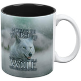 Always Be Yourself Unless White Wolf All Over Coffee Mug