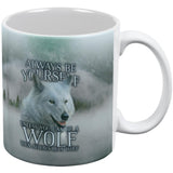 Always Be Yourself Unless White Wolf All Over Coffee Mug