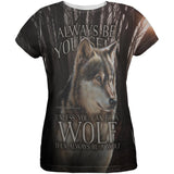 Always Be Yourself Unless Timber Wolf All Over Womens T Shirt