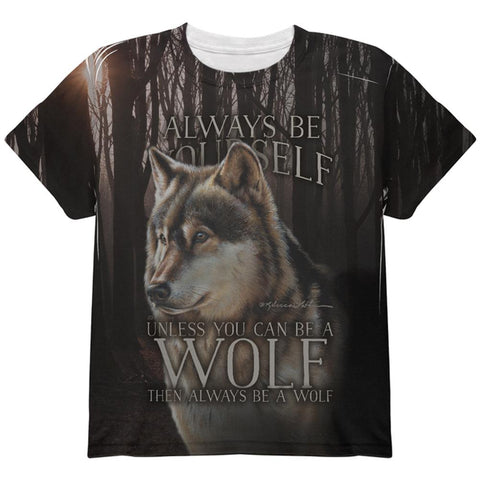 Always Be Yourself Unless Timber Wolf All Over Youth T Shirt