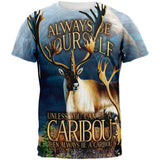 Always Be Yourself Caribou Reindeer All Over Mens T Shirt