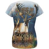 Always Be Yourself Caribou Reindeer All Over Womens T Shirt