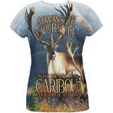 Always Be Yourself Caribou Reindeer All Over Womens T Shirt