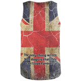 English Bulldog Union Jack Flag Live Forever All Over Mens Tank Top