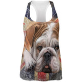 English Bulldog Union Jack Flag Live Forever All Over Womens Work Out Tank Top