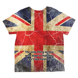 English Bulldog Union Jack Flag Live Forever All Over Toddler T Shirt