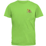 Green Dragon RAWR Pocket Pet Mens Pocket T Shirt front view