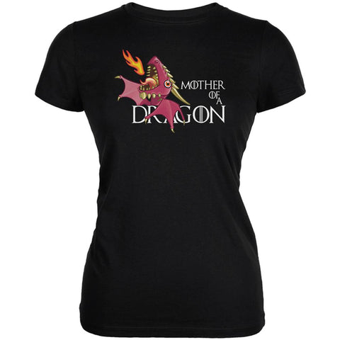 Mother of a Dragon Cute Pink Fire Juniors Soft T Shirt