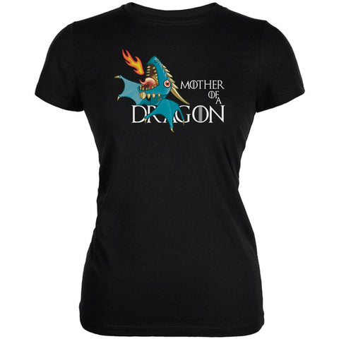 Mother of a Dragon Cute Blue Fire Juniors Soft T Shirt