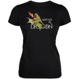 Mother of a Dragon Cute Green Fire Juniors Soft T Shirt front view