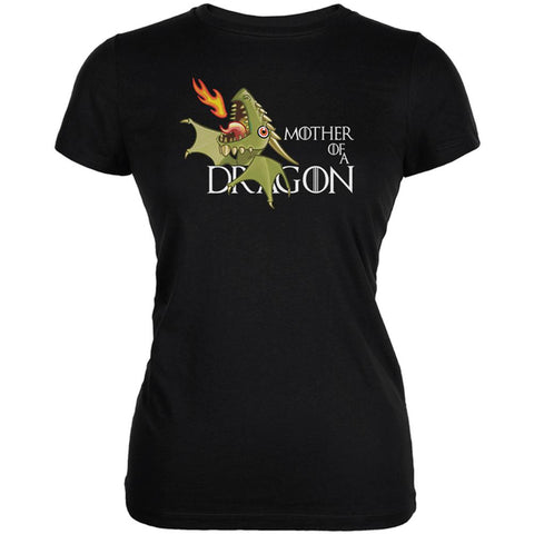 Mother of a Dragon Cute Green Fire Juniors Soft T Shirt