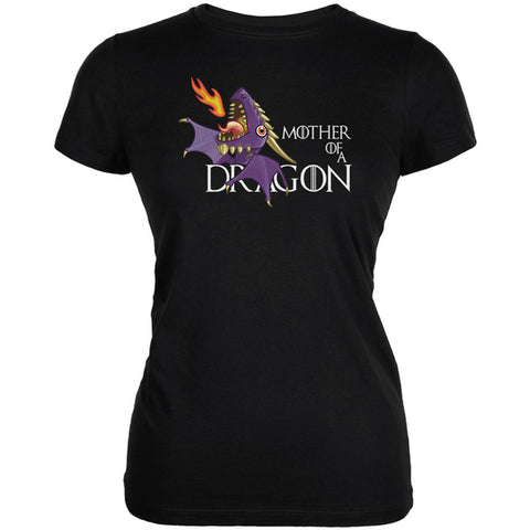 Mother of a Dragon Cute Purple Fire Juniors Soft T Shirt