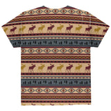 Autumn Moose Adirondack Pattern All Over Youth T Shirt