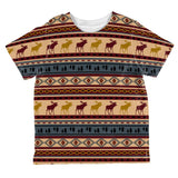 Autumn Moose Adirondack Pattern All Over Toddler T Shirt