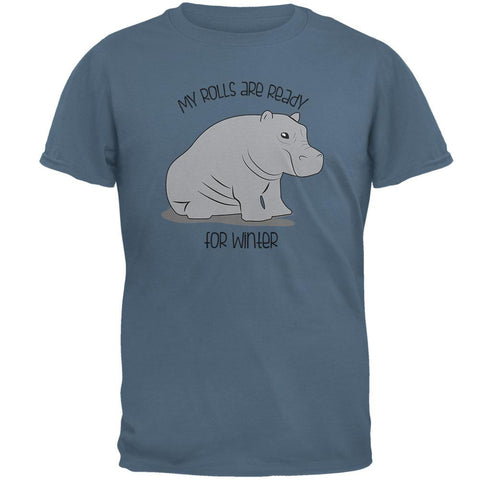 My Rolls Are Ready For Winter Hippo Funny Mens T Shirt