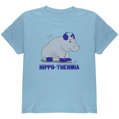 Hippo Hippothermia Cold Winter Funny Youth T Shirt