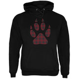 Autumn Buffalo Plaid Bear Claw Paw Mens Hoodie front view