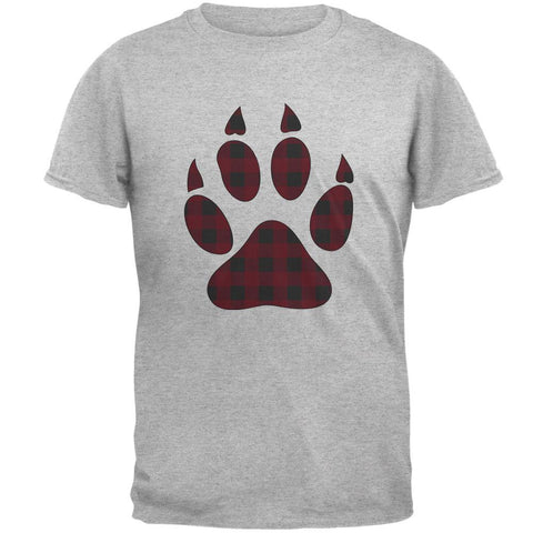 Autumn Buffalo Plaid Bear Claw Paw Mens T Shirt