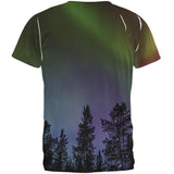 Wolf Northern Lights Night Line Art All Over Mens T Shirt