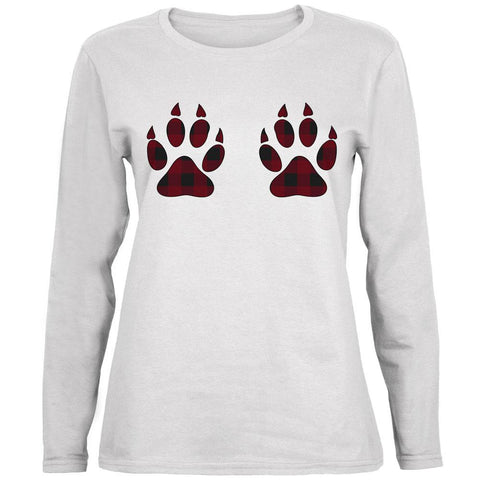 Plaid Bear Paw Boobs Ladies' Relaxed Jersey Long-Sleeve Tee