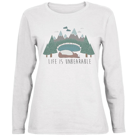 Autumn Life is Unbearable Bear Pun Ladies' Relaxed Jersey Long-Sleeve Tee