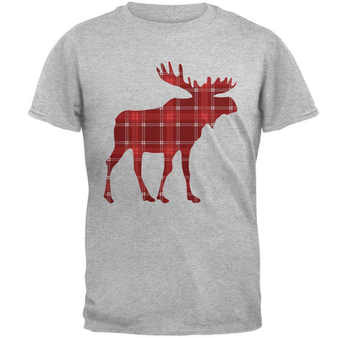 Autumn Plaid Moose Mens T Shirt