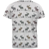 Autumn Plaid Moose on the Loose Pattern Men's Soft T-Shirt