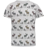 Autumn Plaid Moose on the Loose Pattern Men's Soft T-Shirt