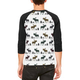 Autumn Plaid Moose on the Loose Pattern Mens Raglan T Shirt