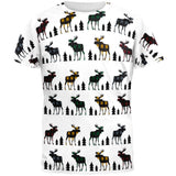 Autumn Plaid Moose on the Loose Pattern All Over Mens T Shirt