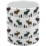 Autumn Plaid Moose on the Loose Pattern All Over Coffee Mug