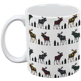Autumn Plaid Moose on the Loose Pattern All Over Coffee Mug