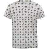 Autumn Plaid Bear and Moose Pattern Men's Soft T-Shirt