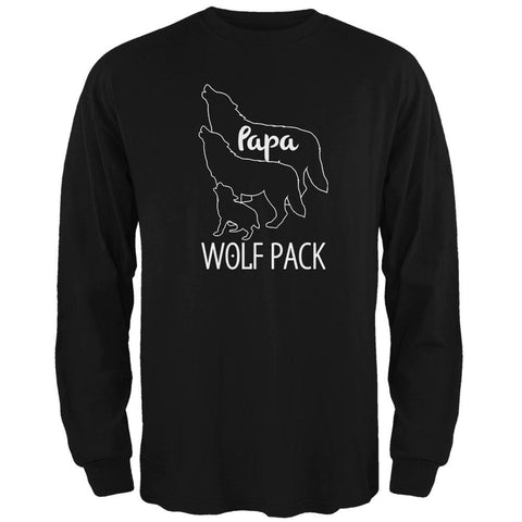 Wolf Pack Papa Dad Father Mens Long Sleeve T Shirt