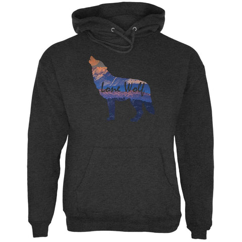 Lone Wolf Lanscape Mens Hoodie