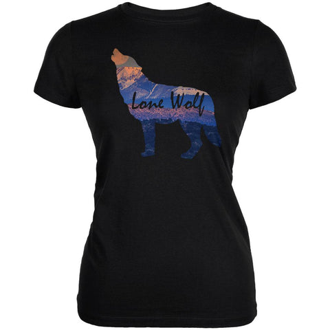 Lone Wolf Lanscape Juniors Soft T Shirt