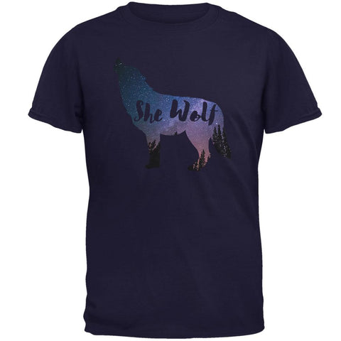 She Wolf Night Sky Landscape Mens T Shirt