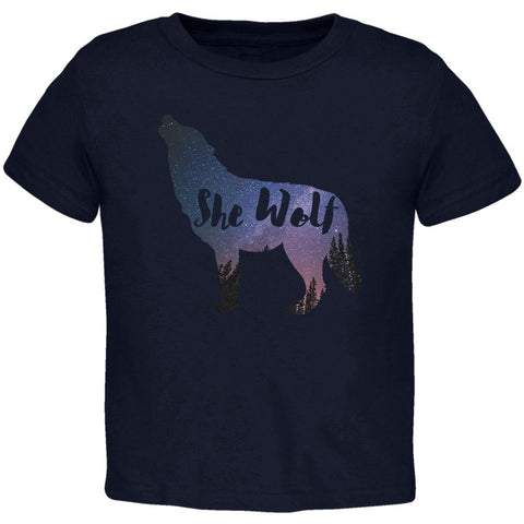 She Wolf Night Sky Landscape Toddler T Shirt