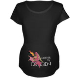 Mother of a Dragon Cute Pink Fire Maternity Soft T Shirt front view