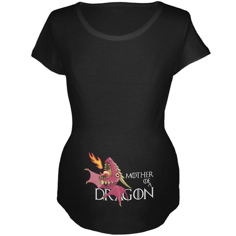 Mother of a Dragon Cute Pink Fire Maternity Soft T Shirt