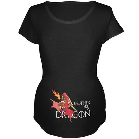 Mother of a Dragon Cute Red Fire Maternity Soft T Shirt