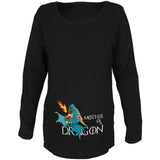 Mother of a Dragon Cute Blue Fire Maternity Soft Long Sleeve T Shirt