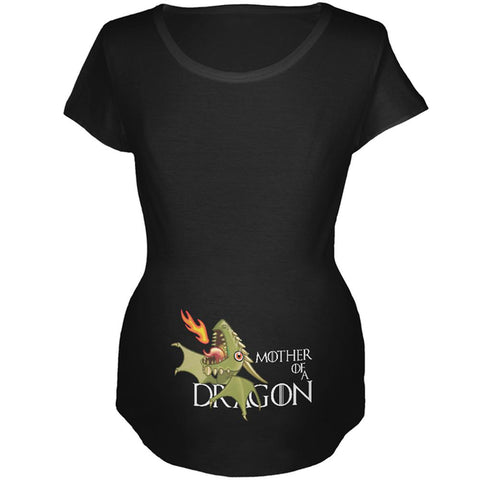 Mother of a Dragon Cute Green Fire Maternity Soft T Shirt