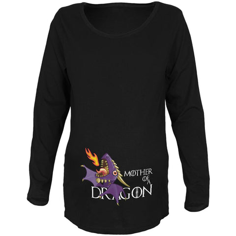 Mother of a Dragon Cute Purple Fire Maternity Soft Long Sleeve T Shirt